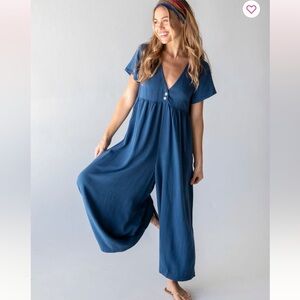 Natural Life Women's Avery Wide-Leg Jumpsuit Indigo